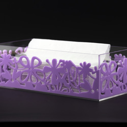 VaMarssa 剪裁花園 下降式 紫透明面紙盒 第1張的照片