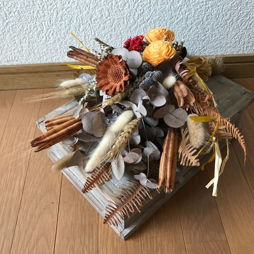 訳あり品SALE♡アンティーク調のドライフラワーブローチ