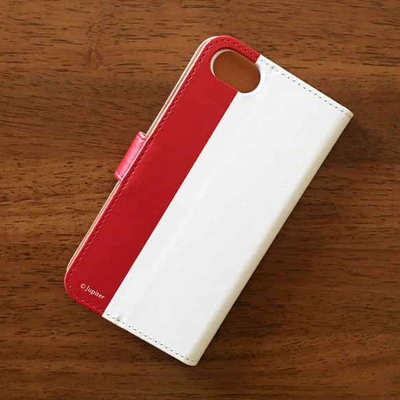 【iPhone7/8/SE(第二世代)】手帳型ケース 風と赤 2枚目の画像