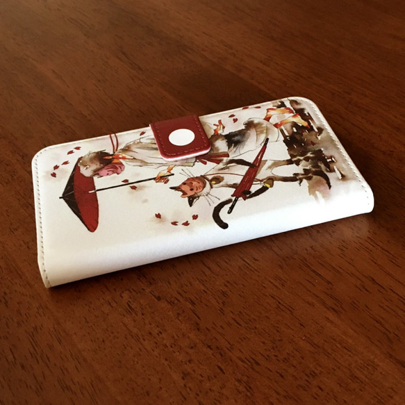 【iPhone7/8/SE(第二世代)】手帳型ケース 風と赤 6枚目の画像