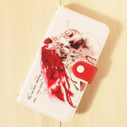 【iPhoneX/XS】手帳型ケース・風と赤 1枚目の画像
