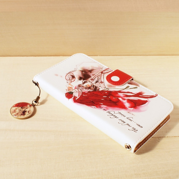 【iPhoneX/XS】手帳型ケース・風と赤 5枚目の画像