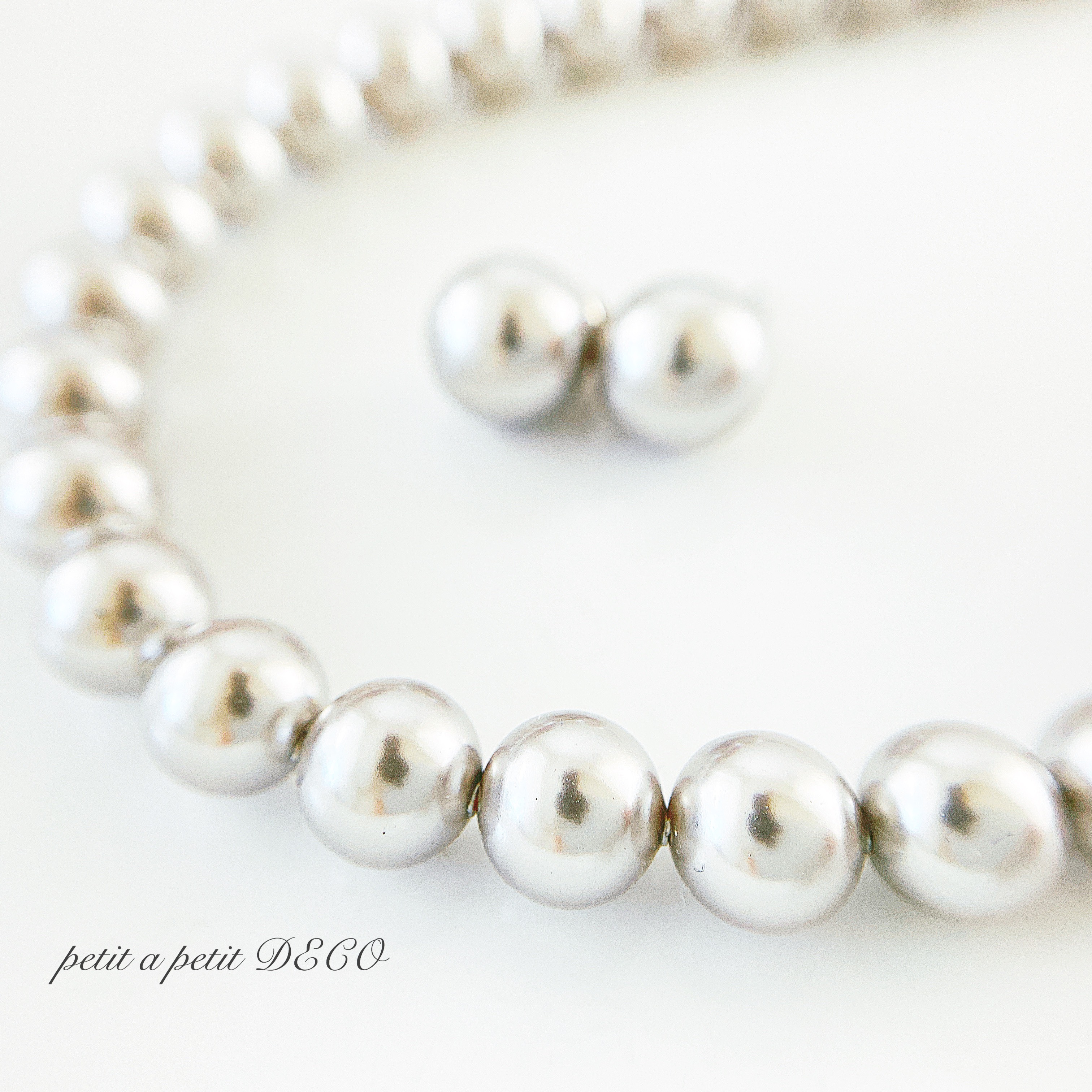 お悔やみにも✴︎スワロフスキーパールのシンプルネックレス&サージカルステンレスピアス  ギフトボックス付