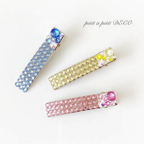 SWAROVSKI ヘアクリップ マーキス型 ミックスカラー