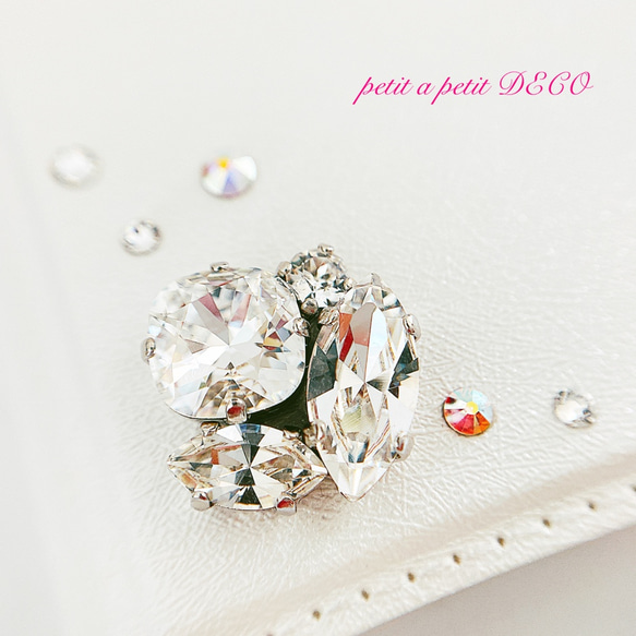 感謝您的多次再次上架♡兼容主要型號Swarovski®︎ Bijou筆記本智慧型手機保護殼“Fleurette” 第11張的照片