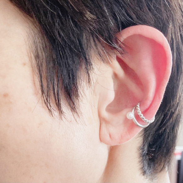 ◇ twist ◇ シルバーのイヤーカフ　silver ear cuff 8枚目の画像