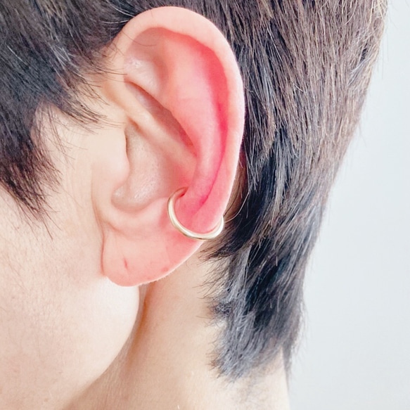 ◇ plain ◇ 金色のイヤーカフ　14kgf ear cuff 2枚目の画像