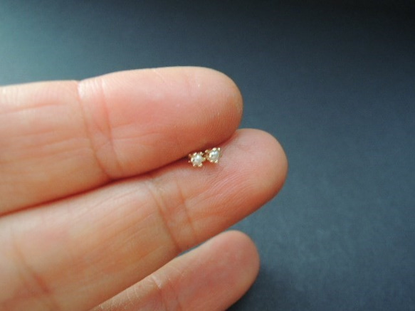 ＜ご予約品＞14kgf tiny pearl studs　片方 3枚目の画像