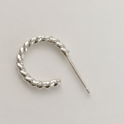 rope hoop のスタッドピアス　◇ silver ◇ 2枚目の画像