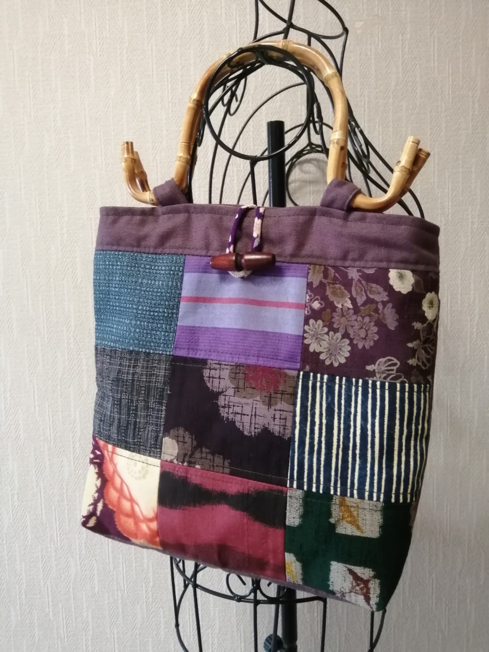 パッチワーク ハンドメイド 「風見鶏の見える街。」トートバッグ