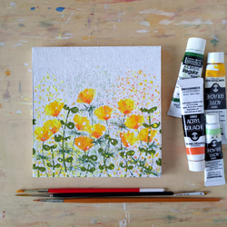 特集掲載「そよ風にゆれる野の花たち」コルクボードの原画＊アートパネル 1枚目の画像