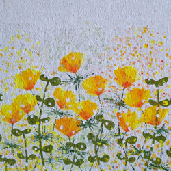 特集掲載「そよ風にゆれる野の花たち」コルクボードの原画＊アートパネル 3枚目の画像