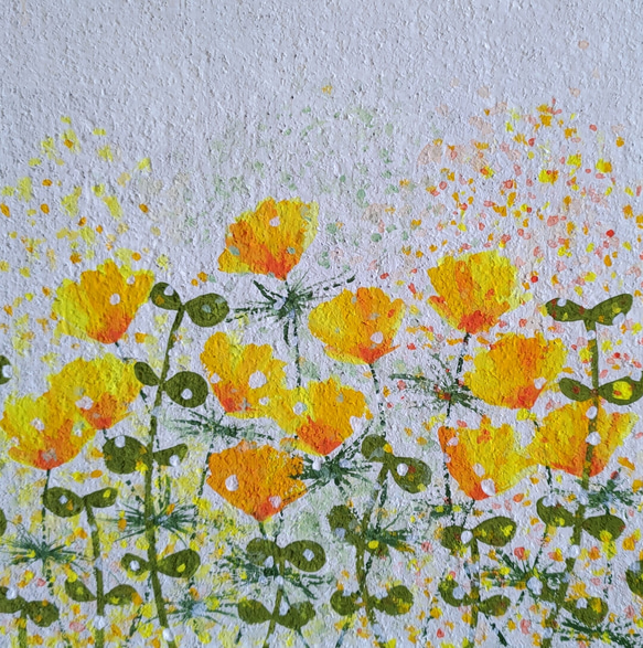 特集掲載「そよ風にゆれる野の花たち」コルクボードの原画＊アートパネル 3枚目の画像
