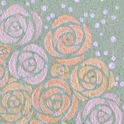 「バラの花束＊ミントグリーン」コルクボードの原画＊アートパネル 3枚目の画像
