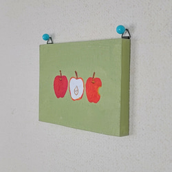 「北欧好き＊りんご＊みっつ」コルクボードの原画＊壁飾り 5枚目の画像