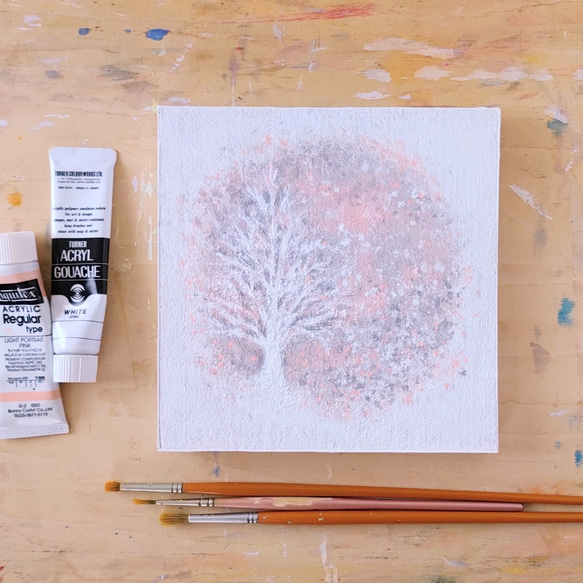 樹氷＊やさしい冬の陽」コルクボードの原画＊アートパネル 絵画