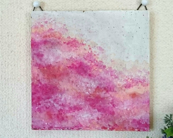 「桜色の風景」コルクボード＊原画＊インテリア(壁飾り) 2枚目の画像