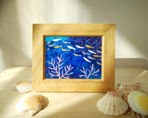 海中の貝殻と魚 ヴィンテージ・ステンドグラス 大型 グラスマスターズ社 海中の貝殻と魚 ヴィンテージ・ステンドグラス 大型 グラスマスターズ社