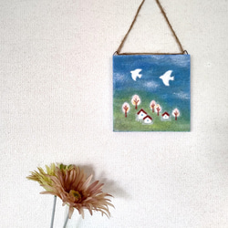 「鳥になれたら…」コルクボードの原画＊壁飾り 4枚目の画像