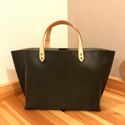 レザークラフトキット】2色から選べる 手縫いの本革miniトート