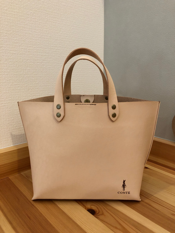 受注製作】ヌメ革バッグ（中）姫路レザー ハンドバッグ CONTE 通販