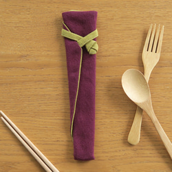 棉麻餐具行囊 | 寬 | 葡萄紫x芥末黃 第1張的照片
