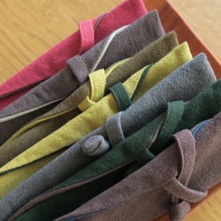 棉麻餐具收納袋-餐具行囊 | 窄版 | 煙燻紫x橄欖綠 第6張的照片