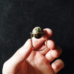 [Mush] Spherical Gem Stone Brass Ring   黃銅 幾何 天然石 介指 戒子 戒指 第1張的照片