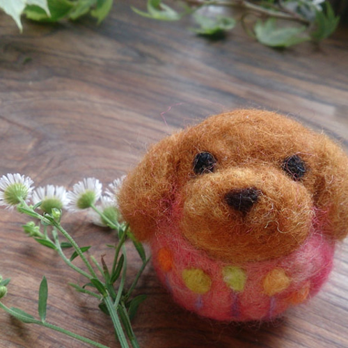 羊毛フェルト だるま トイプードル CM114 羊毛フェルト ぎりりら 通販