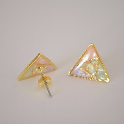 Triangle Color Pierce ピアス◆ゴールドカラー 4枚目の画像