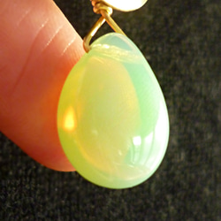 Moon&Star Necklace *Opal Green Drop* 4枚目の画像