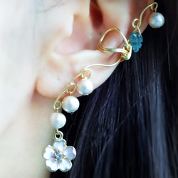 桜イヤーカフ❀淡桃色【Cherry Blossom Ear Cuff】桜 さくら ＳＡＫＵＲＡ サクラ Cherry 2枚目の画像