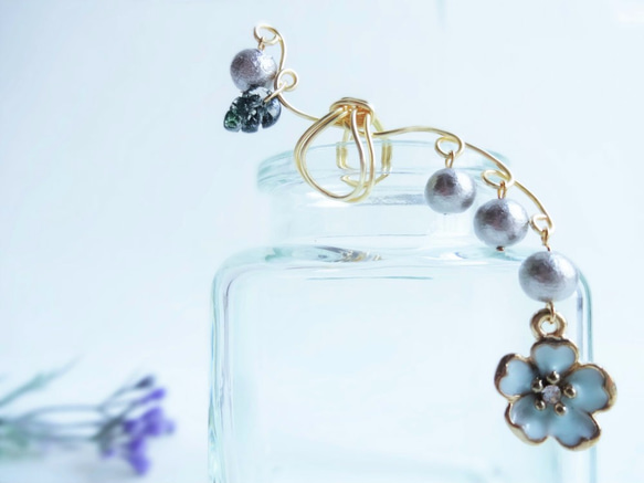 ❀桜イヤーカフ❀淡水色【Cherry Blossom Ear Cuff】桜  さくら ＳＡＫＵＲＡ サクラ Cherry 3枚目の画像