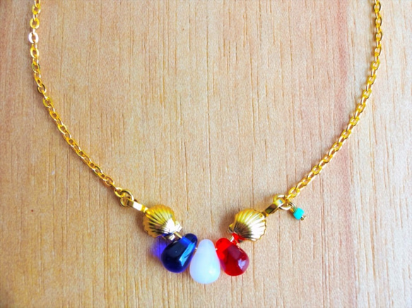 TRICOLOR SELL NECKLACE 第2張的照片