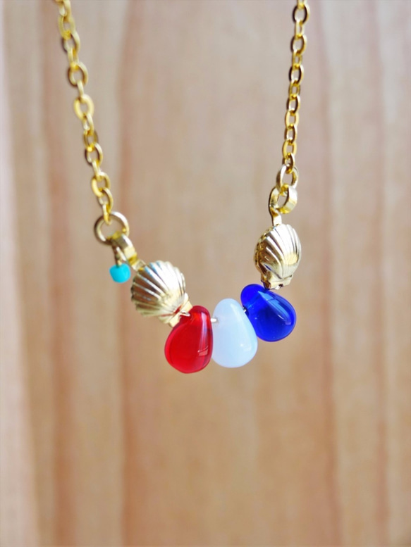 TRICOLOR SELL NECKLACE 第4張的照片