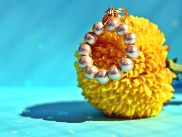 ◎植物耳套◎“Orb”植物棉珍珠耳環 第2張的照片