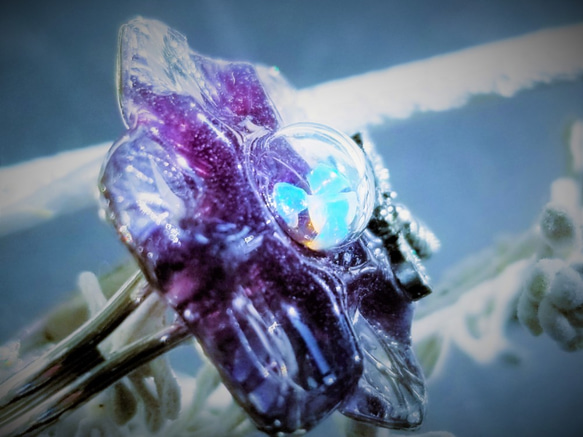 再次上架蛋白石雪穹和蜜蜂戒指（小）琥珀紫色月光顏色蜂蜜版。數量限制月光蜂蜜 第2張的照片