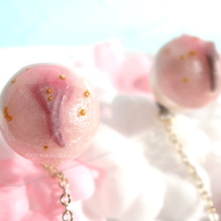❀桜の和菓子ケシパールピアス 4枚目の画像