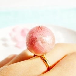 桜ゼリーな和菓子リングCherry Blossom Cotton Pearl Ring 桜  さくら 5枚目の画像