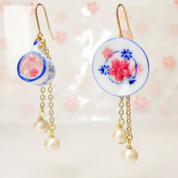 桜ティーピアスCherry Blossom Earrings桜  さくら ＳＡＫＵＲＡ サクラ Cherry Blo 1枚目の画像