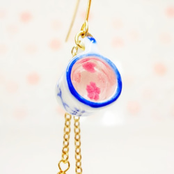 桜ティーピアスCherry Blossom Earrings桜  さくら ＳＡＫＵＲＡ サクラ Cherry Blo 3枚目の画像