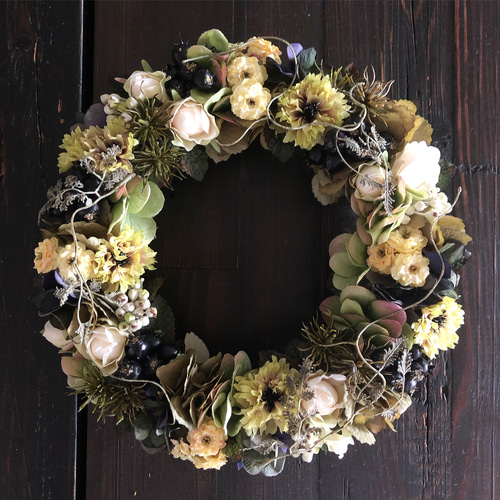 大人色のシックなリース（30㎝）【Creema限定】 リース maison.masami