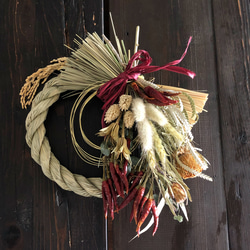 スパイスのドライフラワースワッグ しめ縄 唐辛子 しめ縄・しめ飾り