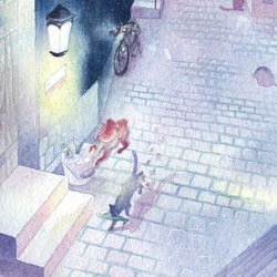 【お好み水彩ポスカ】5枚セット〈No.34〉星の路地裏 4枚目の画像