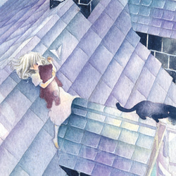 【お好み水彩ポスカ】5枚セット〈No.34〉星の路地裏 5枚目の画像