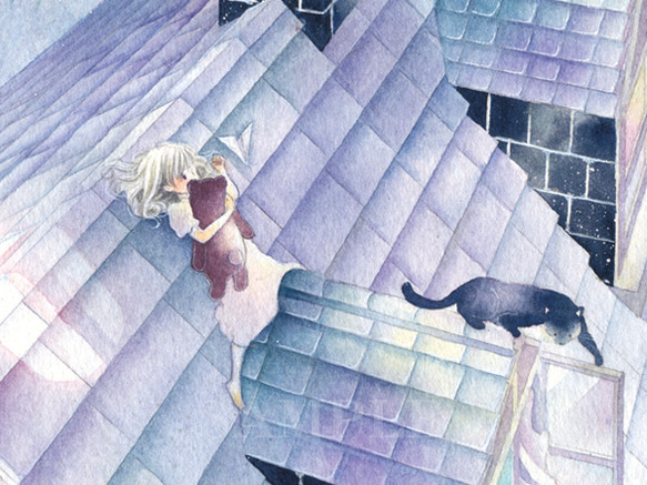 【お好み水彩ポスカ】5枚セット〈No.34〉星の路地裏 5枚目の画像