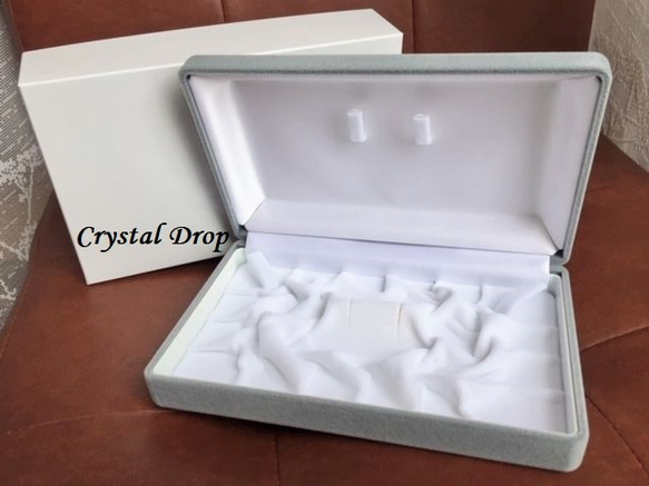 MIKIMOTO ギフト箱 ブラウン パールネックレス　保存ケース 真珠 パール 保管 収納 ケース ネックレス用 グレー スエード