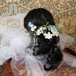 ✴髪飾りset✴『フェアリーブルー』ブライダル･ヘッドドレス 8枚目の画像