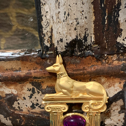 ジュールズシークラブビューティフルドリームヴィンテージ*エターナルガーディアン*アヌビスゴールデンエンボスドパープル球形の宝石ブ 6枚目の画像