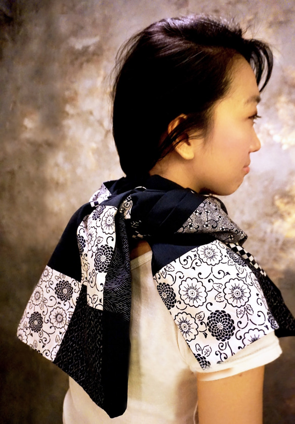 [SOLD]スカフォードNo.61 *エチュード*春夏にぴったりの日本製プリントスカーフショール 7枚目の画像